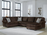 Kimlee Chocolate 3-Piece Sectional with Right Chaise - Ornate Home