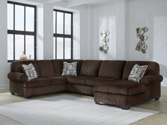 Kimlee Chocolate 3-Piece Sectional with Right Chaise - Ornate Home