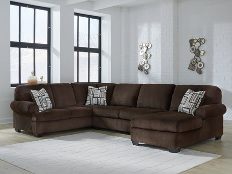 Kimlee Chocolate 3-Piece Sectional with Right Chaise - Ornate Home