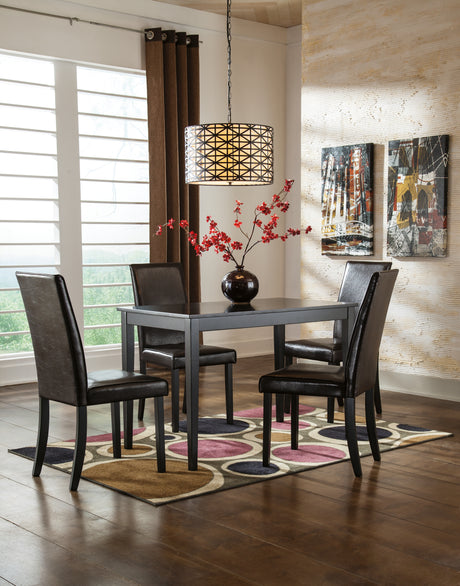 Kimonte Dark Brown Dining Table and 4 Chairs - Ornate Home