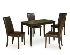 Kimonte Dark Brown Dining Table and 4 Chairs - Ornate Home