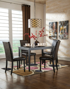 Kimonte Dark Brown Dining Table and 4 Chairs - Ornate Home