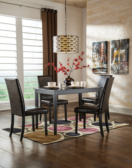 Kimonte Dark Brown Dining Table and 4 Chairs - Ornate Home