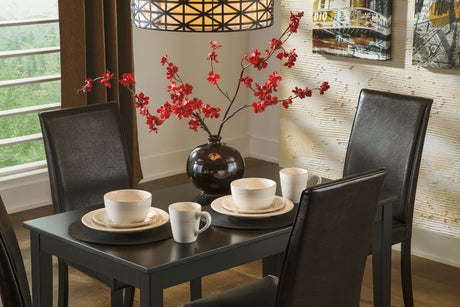 Kimonte Dark Brown Dining Table and 4 Chairs - Ornate Home