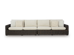 Kimora Beige/Brown Outdoor RAF/LAF Loveseat with Cushion (Set of 2) - Ornate Home