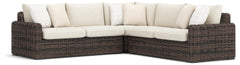 Kimora Beige/Dark Brown 3-Piece Outdoor Sectional - Ornate Home