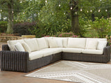 Kimora Beige/Dark Brown 4-Piece Outdoor Sectional - Ornate Home