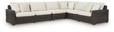 Kimora Beige/Dark Brown 4-Piece Outdoor Sectional - Ornate Home