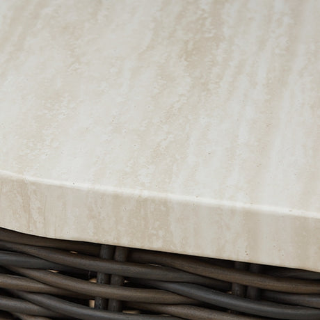 Kimora Beige/Dark Brown Outdoor Coffee Table - Ornate Home