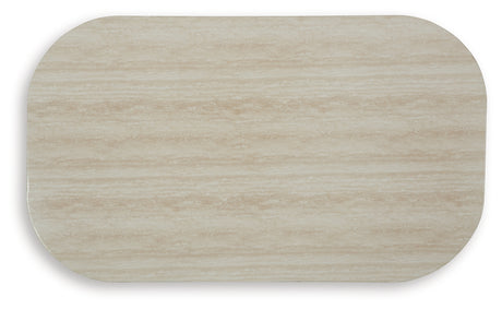 Kimora Beige/Dark Brown Outdoor Coffee Table - Ornate Home