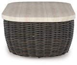 Kimora Beige/Dark Brown Outdoor Coffee Table - Ornate Home