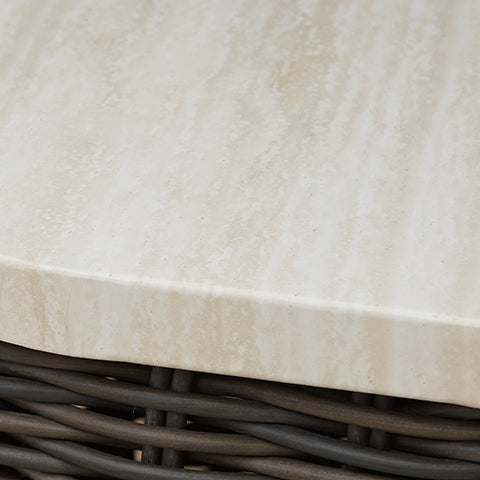 Kimora Beige/Dark Brown Outdoor End Table - Ornate Home