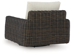 Kimora Beige/Dark Brown Outdoor Swivel Lounge Chair - Ornate Home