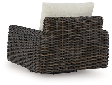Kimora Beige/Dark Brown Outdoor Swivel Lounge Chair - Ornate Home