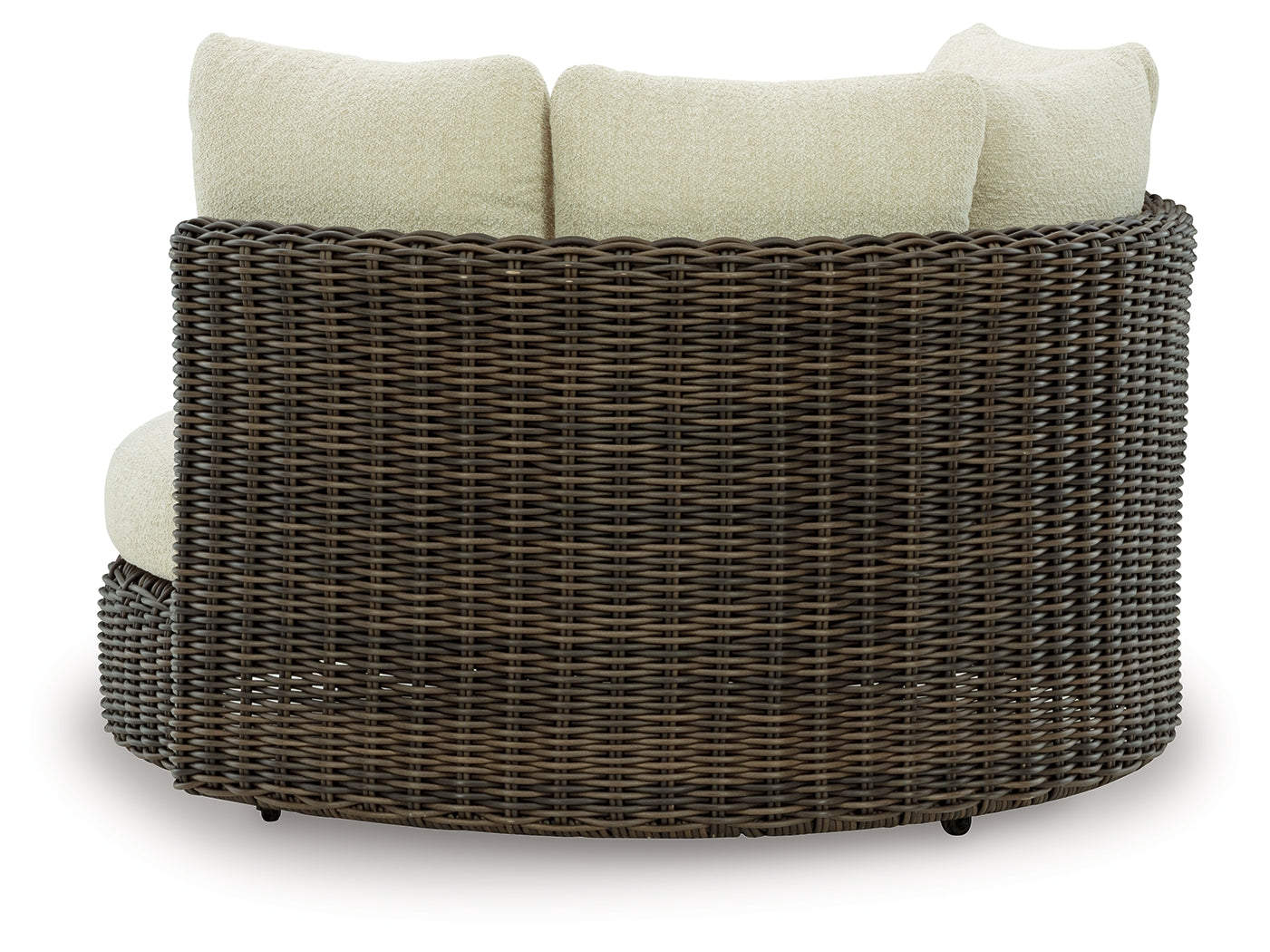 Kimora Beige/Dark Brown Outdoor Swivel Lounge Chair with Cushion - Ornate Home