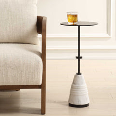 Kincaid Black/White Metal Drink Table - Ornate Home