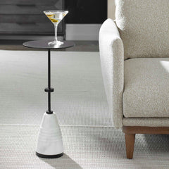 Kincaid Black/White Metal Drink Table - Ornate Home