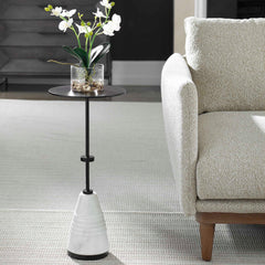 Kincaid Black/White Metal Drink Table - Ornate Home