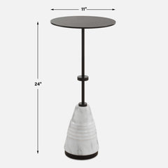 Kincaid Black/White Metal Drink Table - Ornate Home
