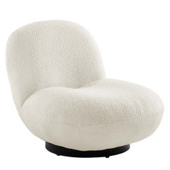 Kindred Black/Ivory Boucle Upholstered Fabric Swivel Chair - Ornate Home