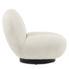 Kindred Black/Ivory Boucle Upholstered Fabric Swivel Chair - Ornate Home