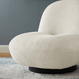 Kindred Black/Ivory Boucle Upholstered Fabric Swivel Chair - Ornate Home