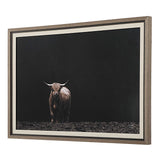 King Of The Hill Multicolor Framed Bovine Print - Ornate Home