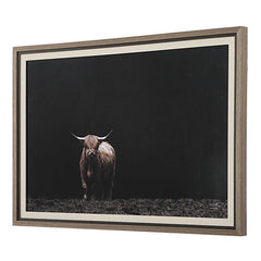 King Of The Hill Multicolor Framed Bovine Print - Ornate Home