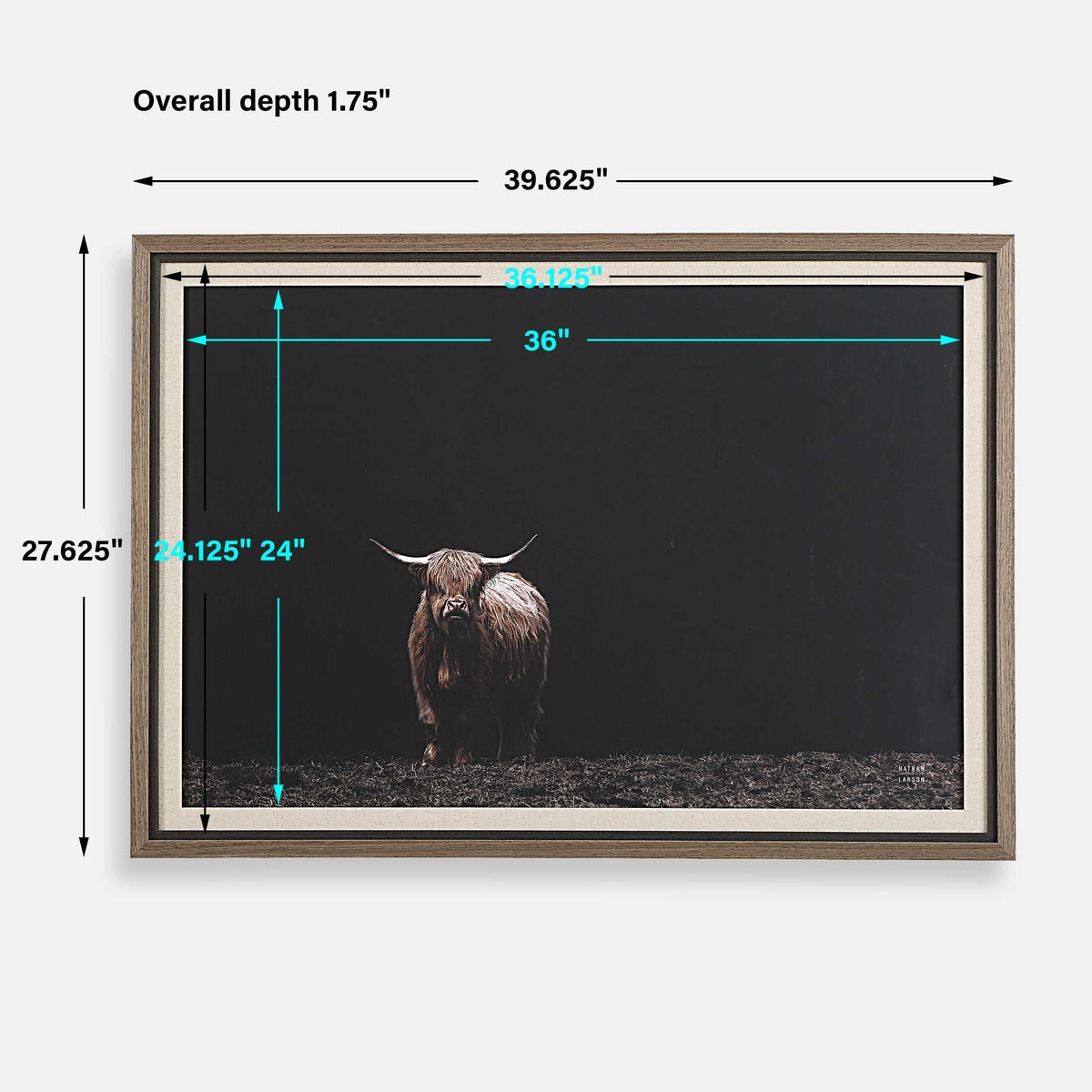 King Of The Hill Multicolor Framed Bovine Print - Ornate Home