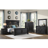 Kings Court Black 1 Door and 7-Drawer Chest - Ornate Home