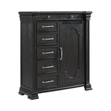 Kings Court Black 1 Door and 7-Drawer Chest - Ornate Home