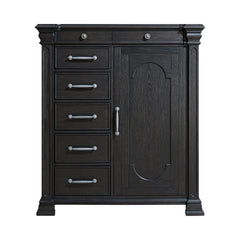 Kings Court Black 1 Door and 7-Drawer Chest - Ornate Home