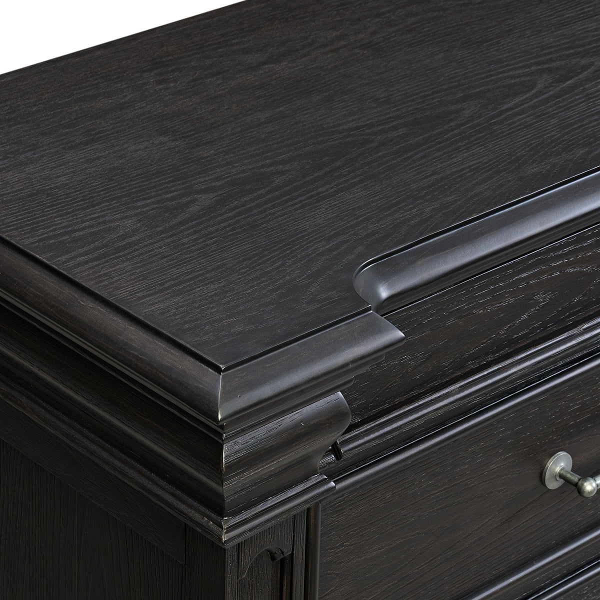 Kings Court Black 1 Door and 7-Drawer Chest - Ornate Home