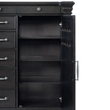 Kings Court Black 1 Door and 7-Drawer Chest - Ornate Home