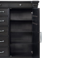 Kings Court Black 1 Door and 7-Drawer Chest - Ornate Home