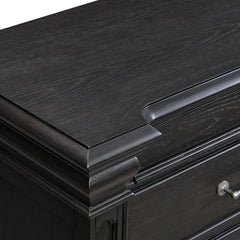 Kings Court Black 3-Drawer Nightstand (Sliding Top) - Ornate Home
