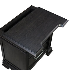 Kings Court Black 3-Drawer Nightstand (Sliding Top) - Ornate Home