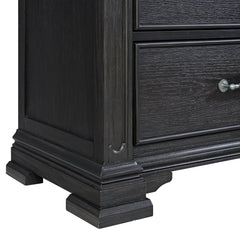 Kings Court Black 3-Drawer Nightstand (Sliding Top) - Ornate Home