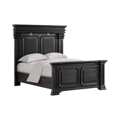 Kings Court Black 3-Piece Queen Bedroom Set with 2 Nightstands - Ornate Home