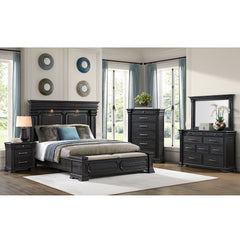 Kings Court Black 3-Piece Queen Storage Bedroom Set - Ornate Home