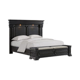 Kings Court Black 4-Piece King Storage Bedroom Set with 2 Nightstands & Dresser - Ornate Home