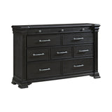 Kings Court Black 4-Piece King Storage Bedroom Set with 2 Nightstands & Dresser - Ornate Home