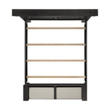 Kings Court Black 4-Piece King Storage Bedroom Set with 2 Nightstands & Dresser - Ornate Home
