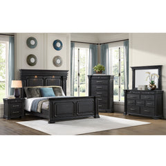 Kings Court Black 5-Piece King Bedroom Set - Ornate Home