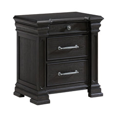 Kings Court Black 5-Piece King Storage Bedroom Set with 2 Nightstands, Dresser & Chest - Ornate Home