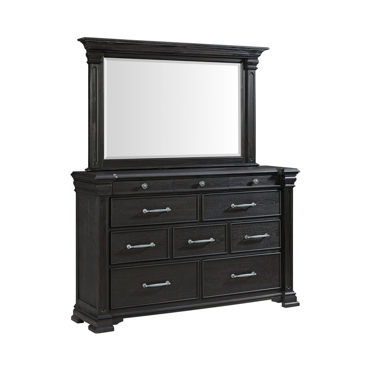 Kings Court Black Dresser & Mirror Set - Ornate Home