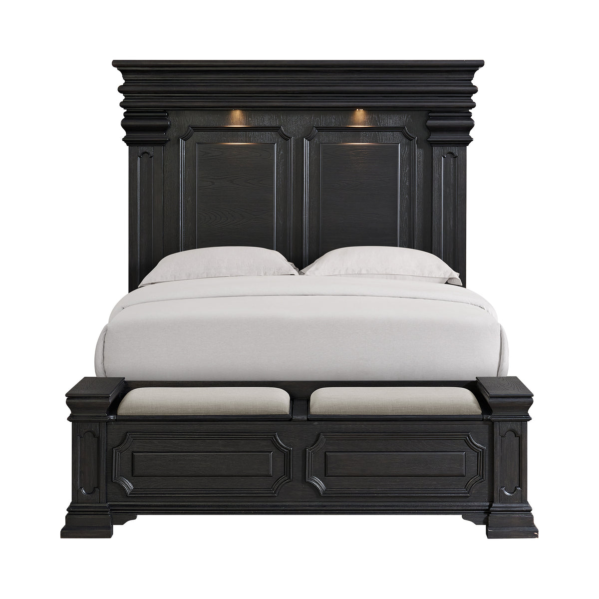 Kings Court Black Queen Storage Bed - Ornate Home