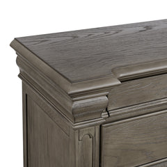 Kings Court Grey 3-Drawer Nightstand (Sliding Top) - Ornate Home