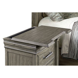 Kings Court Grey 3-Drawer Nightstand (Sliding Top) - Ornate Home