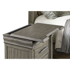 Kings Court Grey 3-Drawer Nightstand (Sliding Top) - Ornate Home
